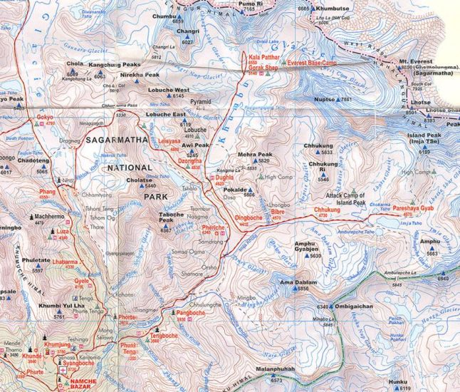 Map of the Khumbu Region