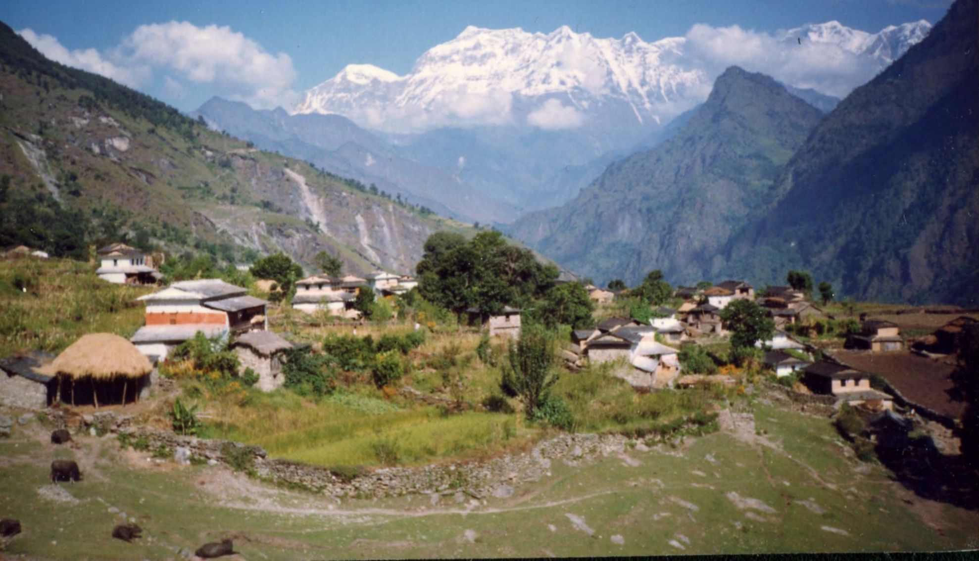 Darapani Village and the Gurja Himal in the Dhaulagiri Region