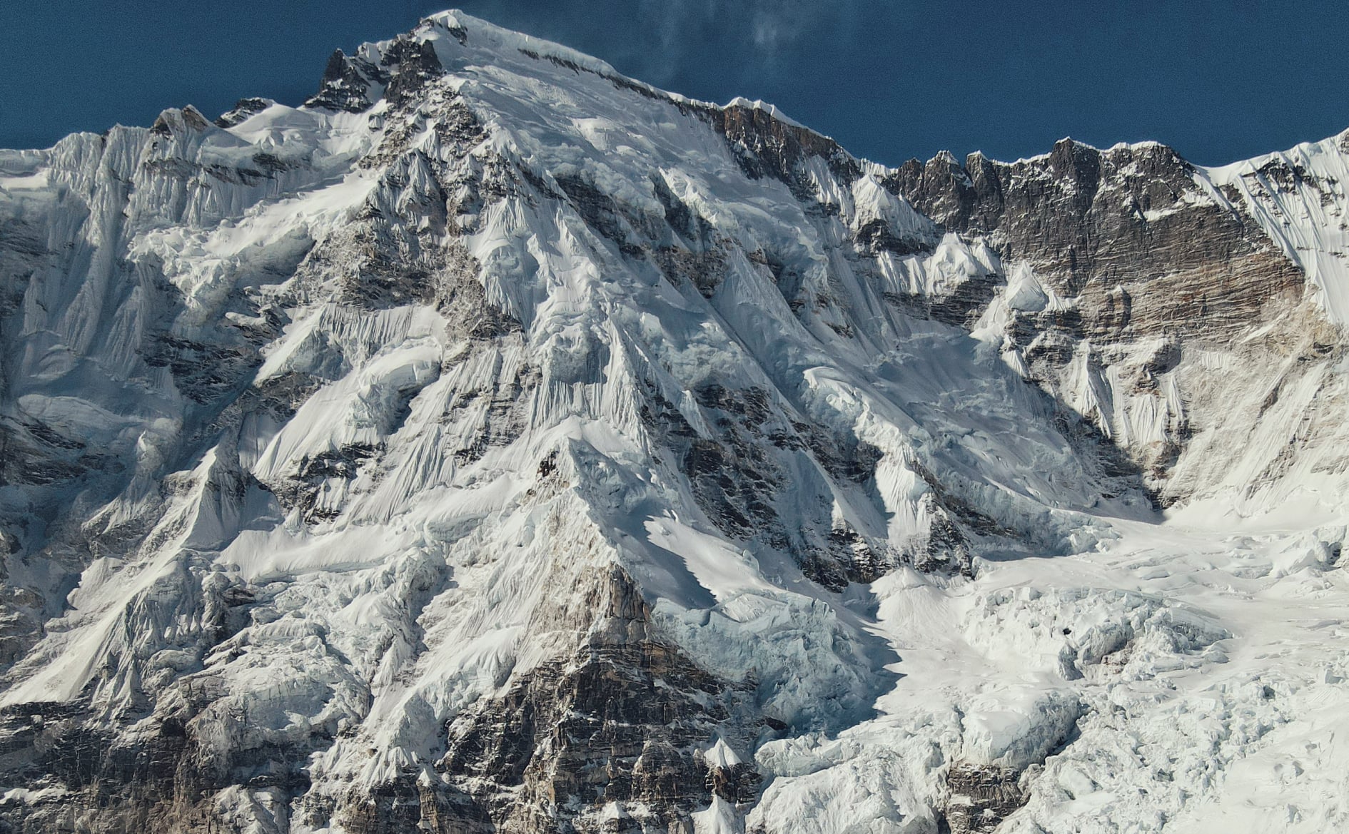 Mount Cho Oyu at the head of the Gokyo Valley