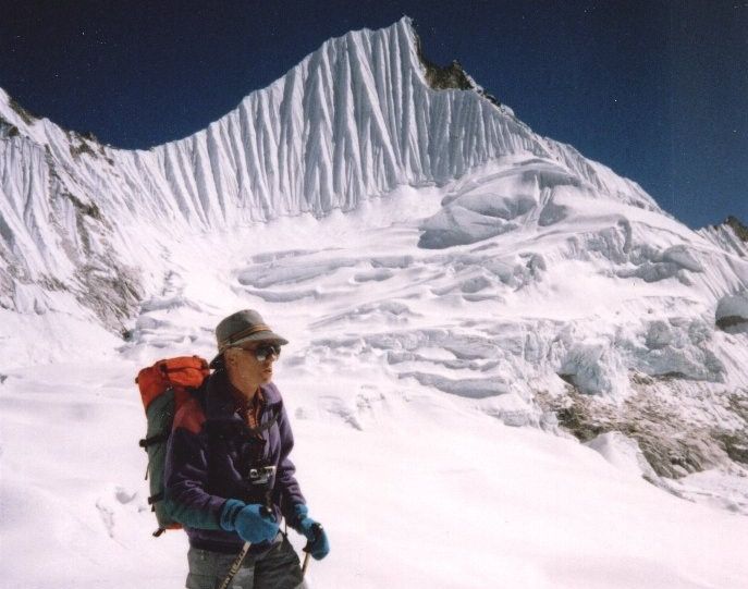 Ice-flutings on Mingbo Peak from Nare Glacier beneath Mingbo La