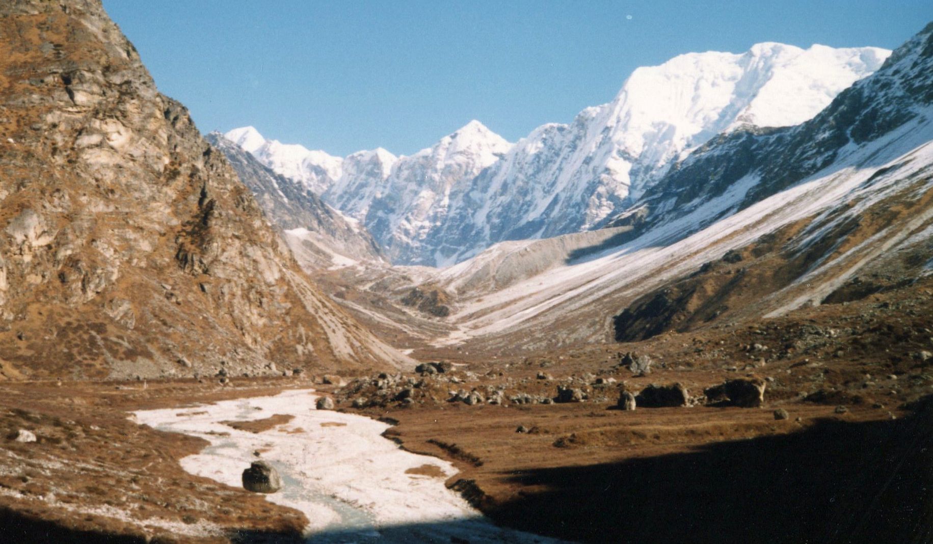 Dome Blanc from Langshisa Kharka in the Langtang Valley