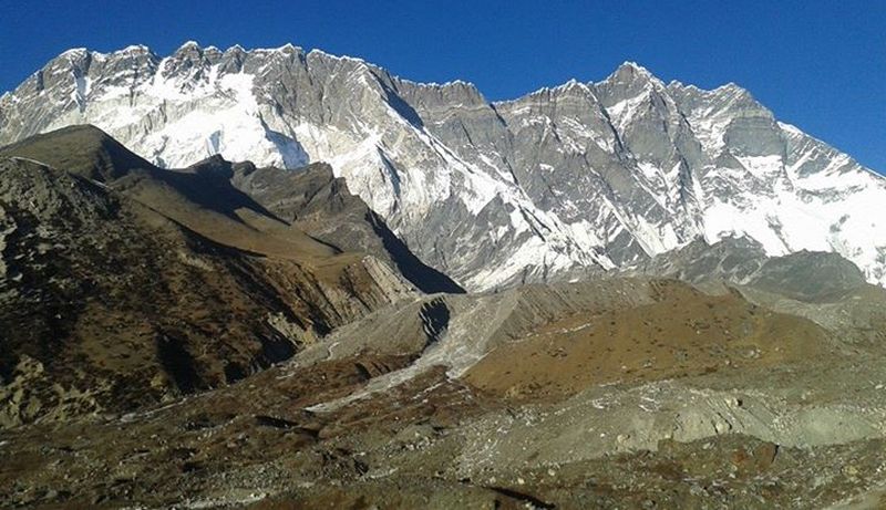 Nuptse-Lhotse Wall from above Chukhung in the Imja Khola Valley