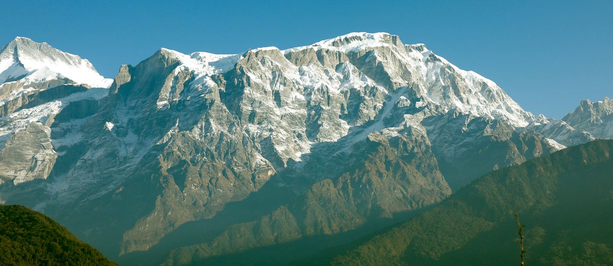 Annapurna II and the Lamjung Himal on descent from Rambrong Danda