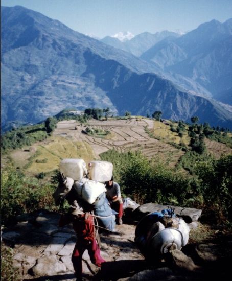 Re-ascent from Num Village in the Arun Valley