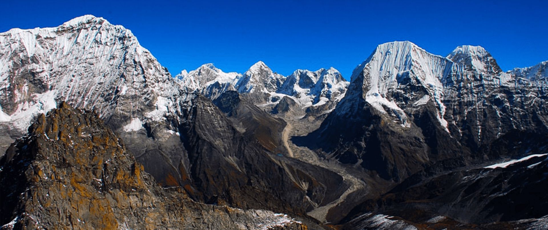 Kang Nachugo and Chobutse in the Rolwaling Valley of the Nepal Himalaya