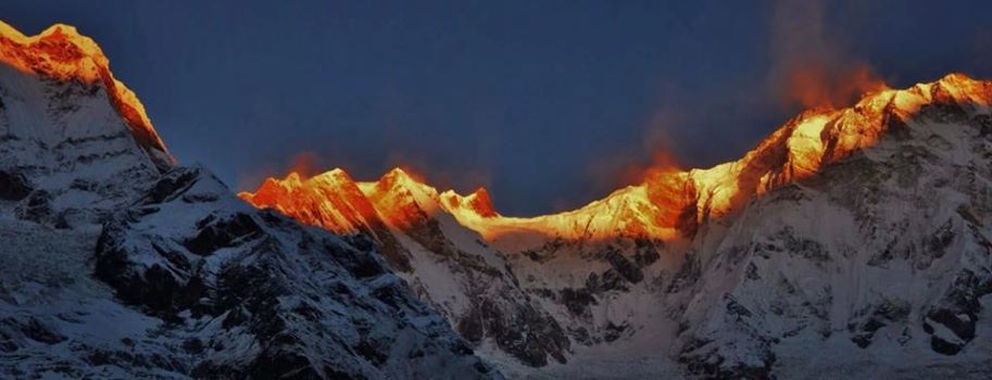 Photographs of Mount Annapurna I from high camp for Rakshi Peak in the ...
