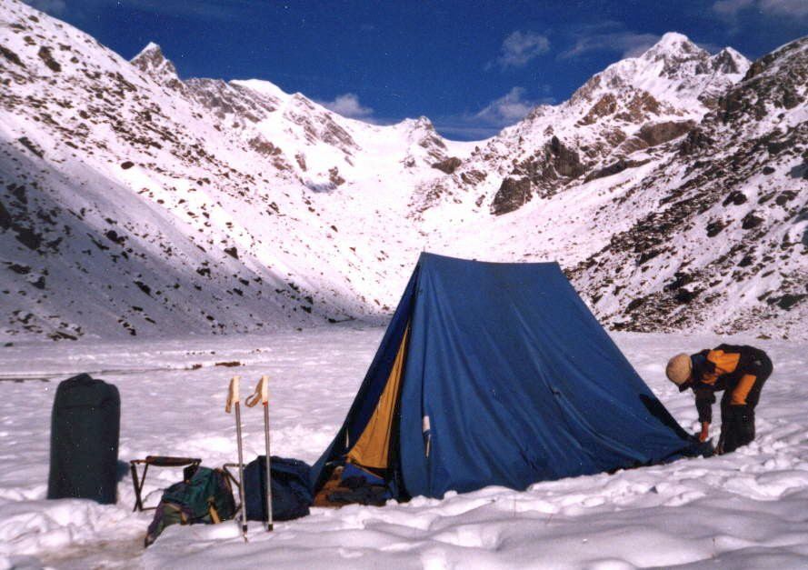 Camp at Thare Teng beneath Ramdung and Chugimago