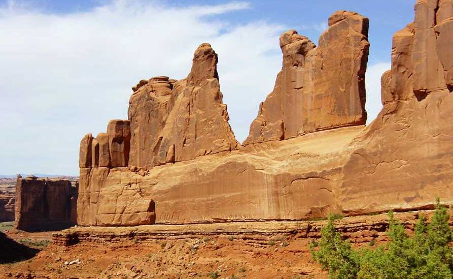 Sandstone Fins in Park Avenue in Courthouse Towers area of Arches National Park