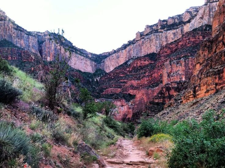 South Rim of the Grand Canyon from the Bright Angel Trail to the Colorado River