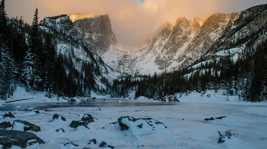 Hallet Peak from Bear Lake in the Colorado Rocky Mountains