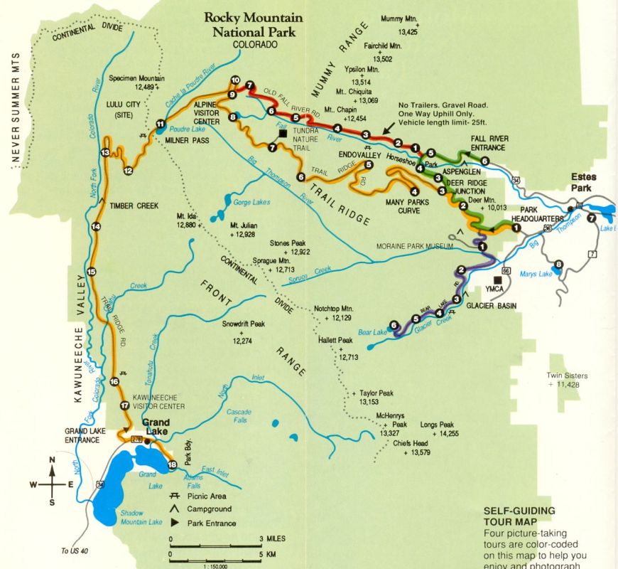 Map of Rocky Mountain National Park