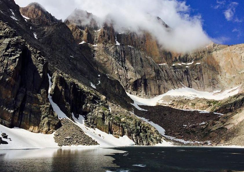 Chasm Lake beneath the Diamond Face of Longs Peak