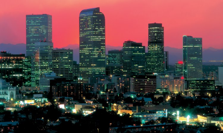 Denver Illuminated at night