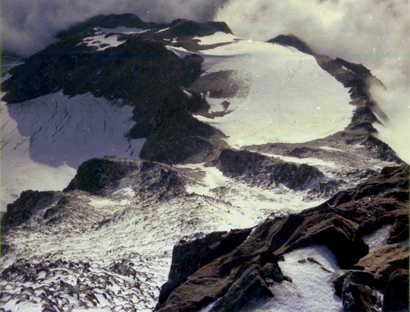 Mont Blanc from the Grande Couloir on normal route of ascent