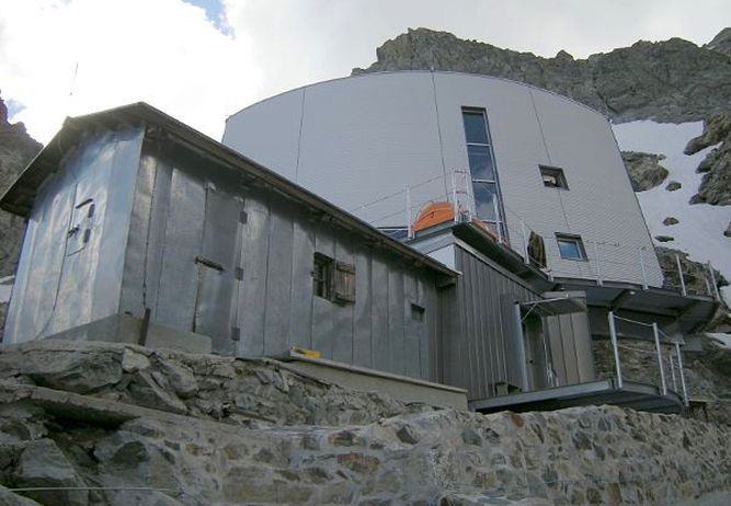 Refuge Gonella on Monte Bianco ( Mont Blanc ) in Italy