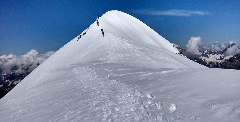 SSW Flank of the Breithorn above Zermatt in the Swiss Alps