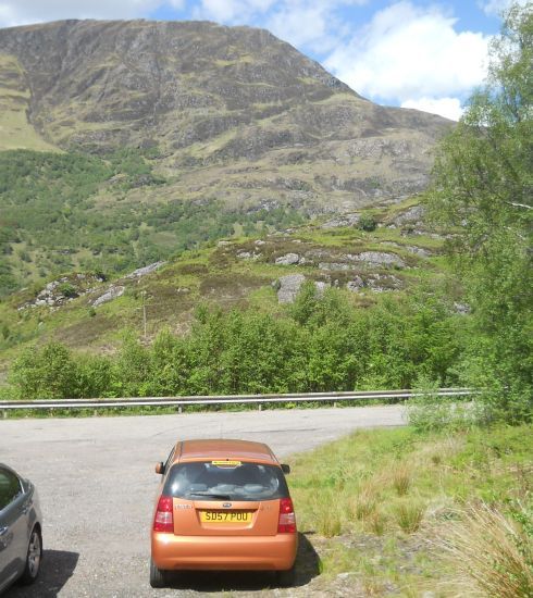 Kia Picanto beneath The Mamores