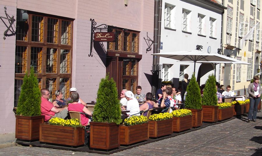 Street Cafe in Old City of Riga