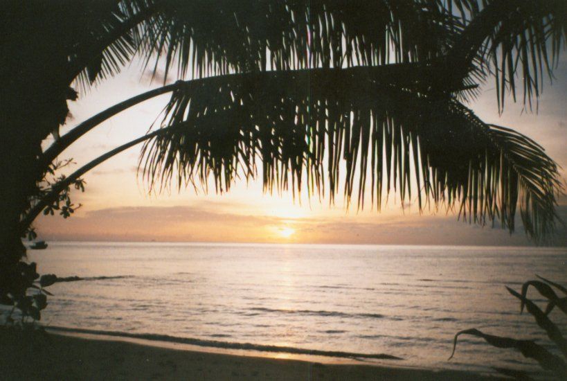 Sunset at Tekek Bay on Tioman Island in Western Malaysia