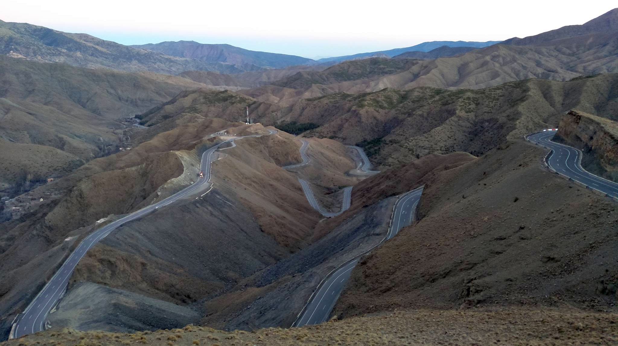 Tizi n Tichka across the High Atlas in Morocco