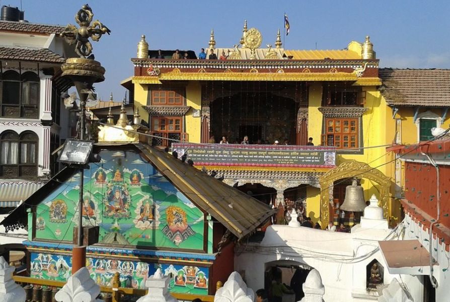 View from the Buddhist Stupa at Bodnath ( Baudhanath ) in Kathmandu