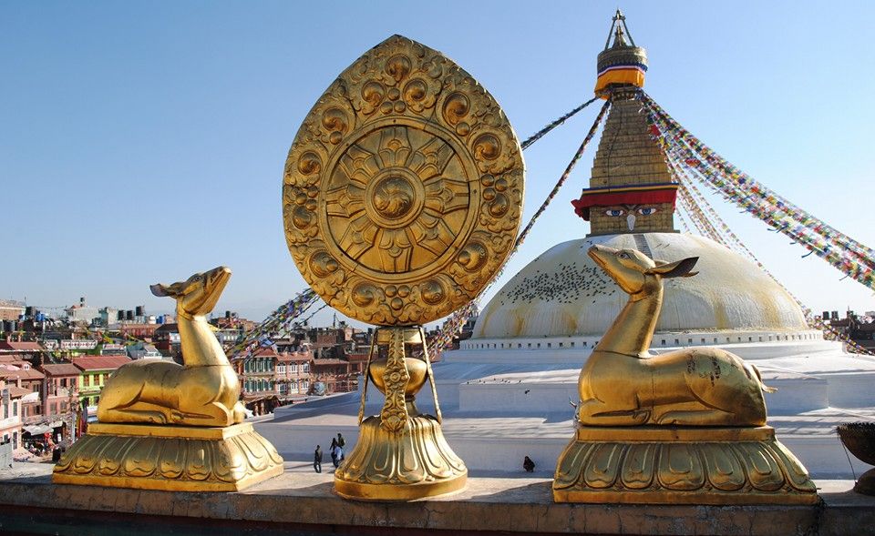 Buddhist Stupa at Bodnath ( Baudhanath ) in Kathmandu