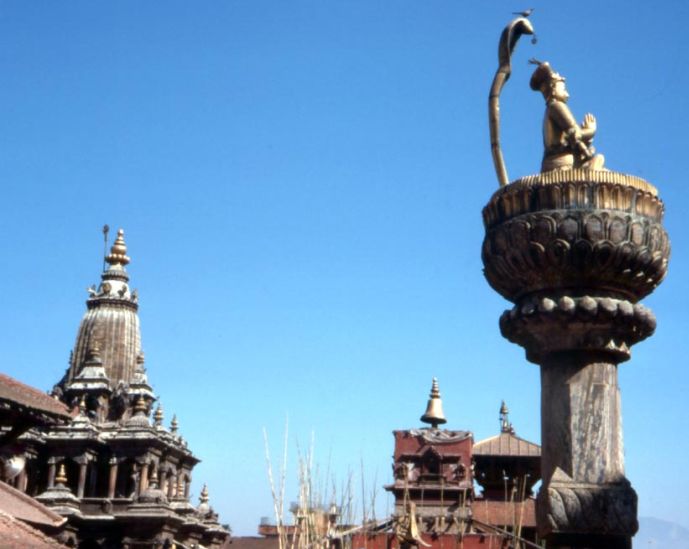 Statue in Durbar Square in Patan