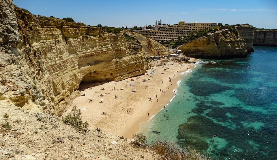 Praia do Vale in The Algarve in Southern Portugal