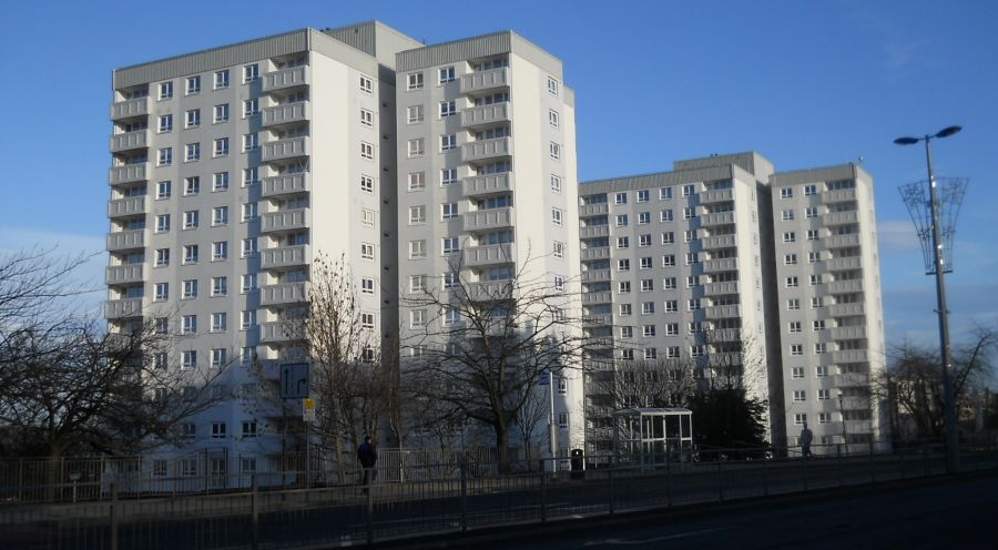 High rise tenement blocks in Cambuslang