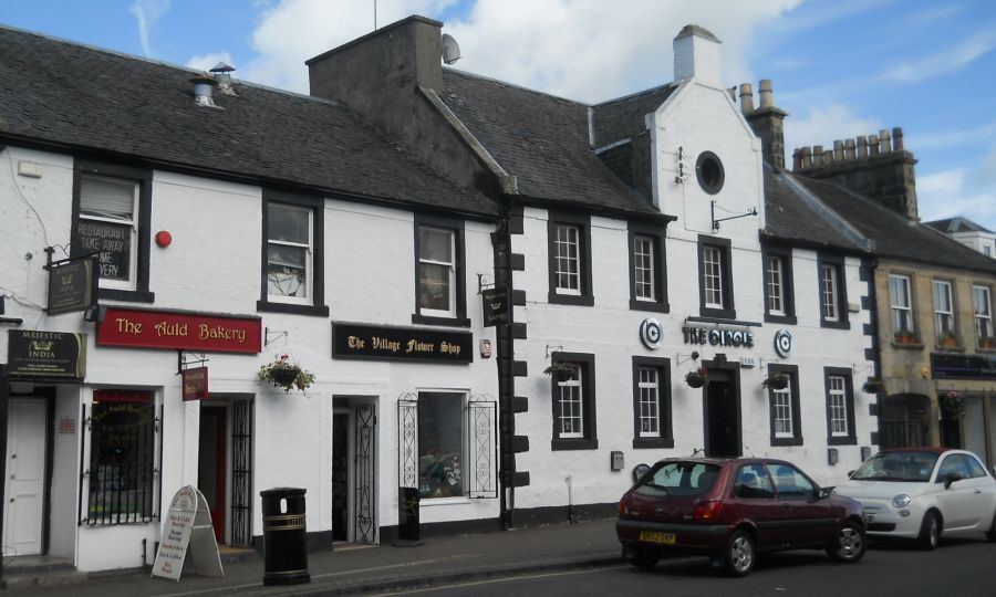 Shops in Cumbernauld Village adjacent to Cumbernauld House Park