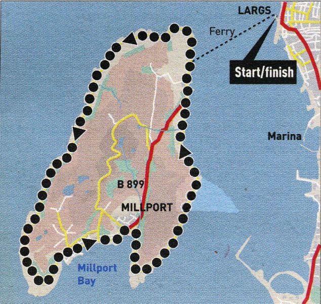 Map of Cycle Route for the Island of Great Cumbrae