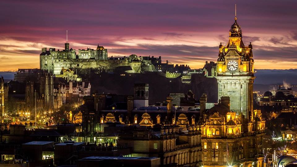 Edinburgh City Centre at night