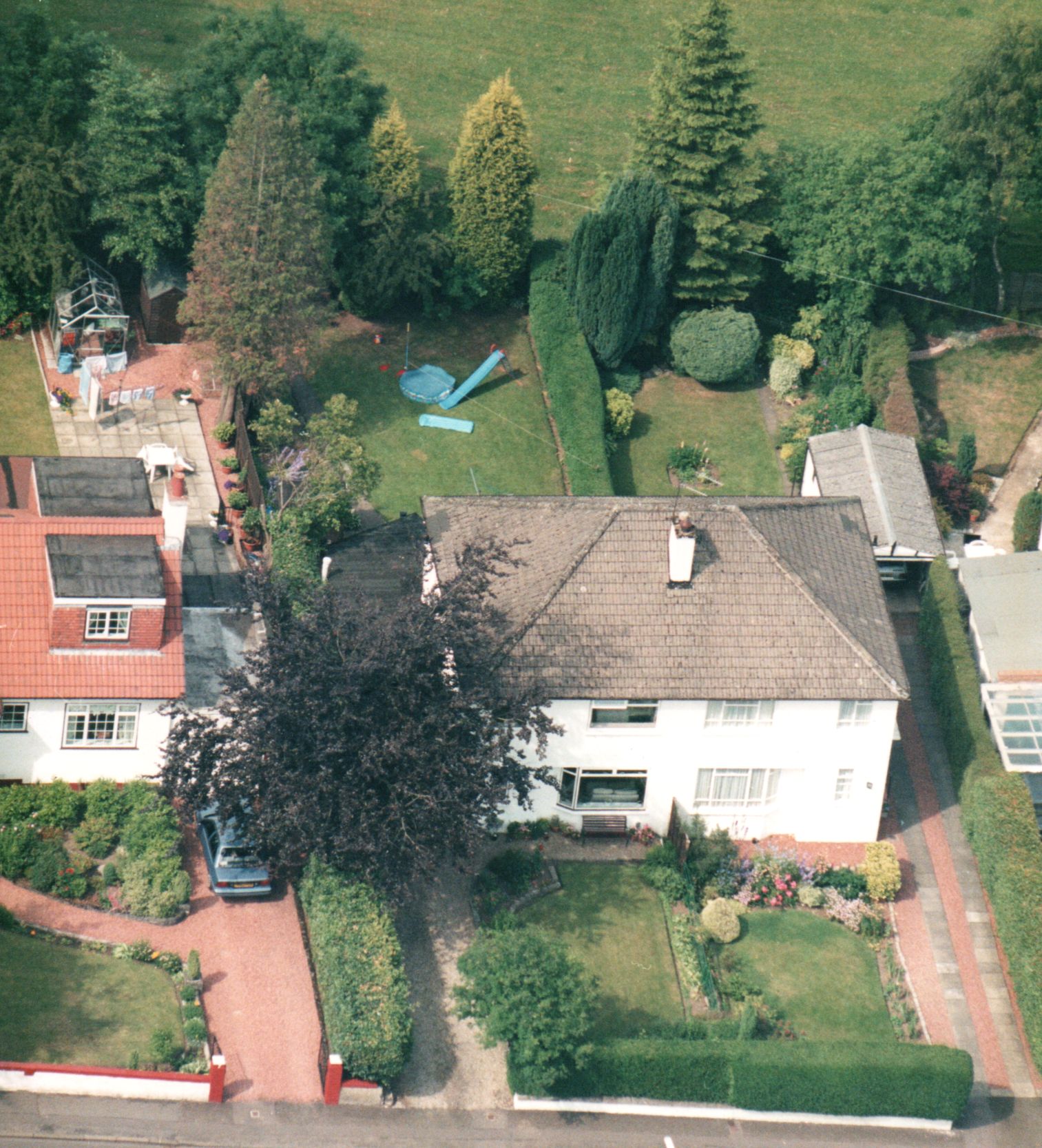 Aerial view of North Grange Road in Gartconnel Estate, Bearsden