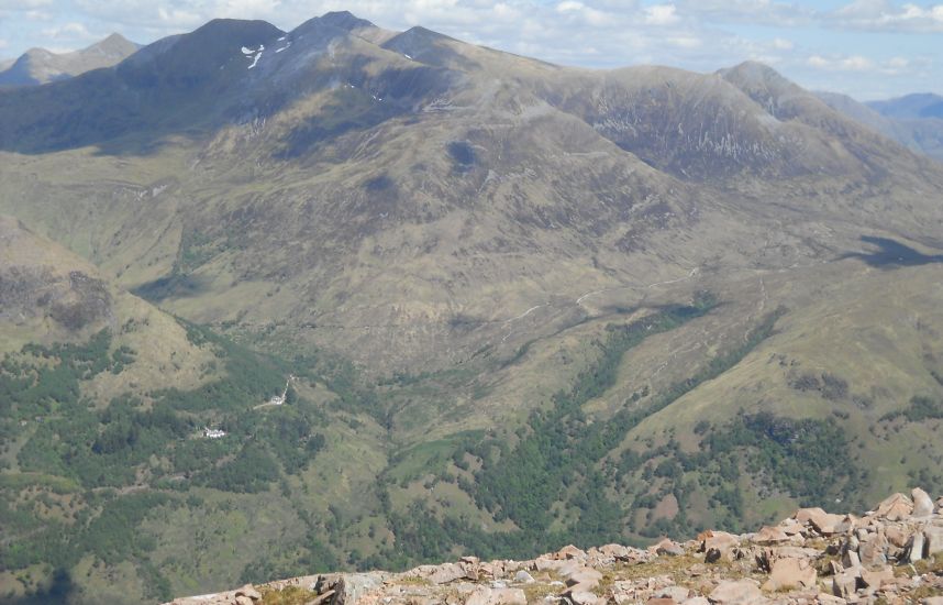 Binnein Mor in The Mamores from Garbh Bheinn