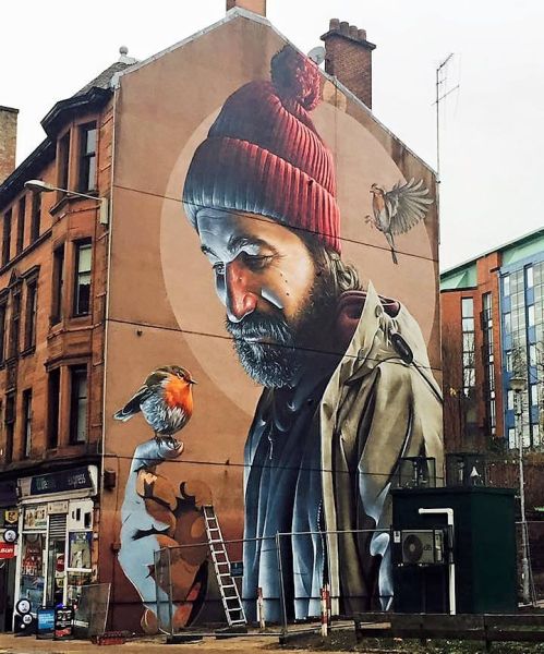 Mural in the High Street in Glasgow city centre