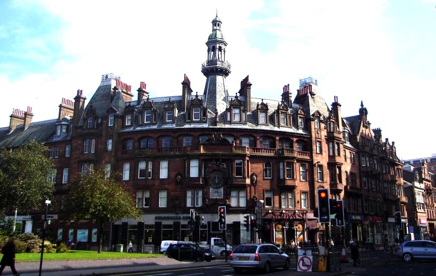 Red Sandstone Building at Charing Cross in Sauchiehall Street in Glasgow city centre