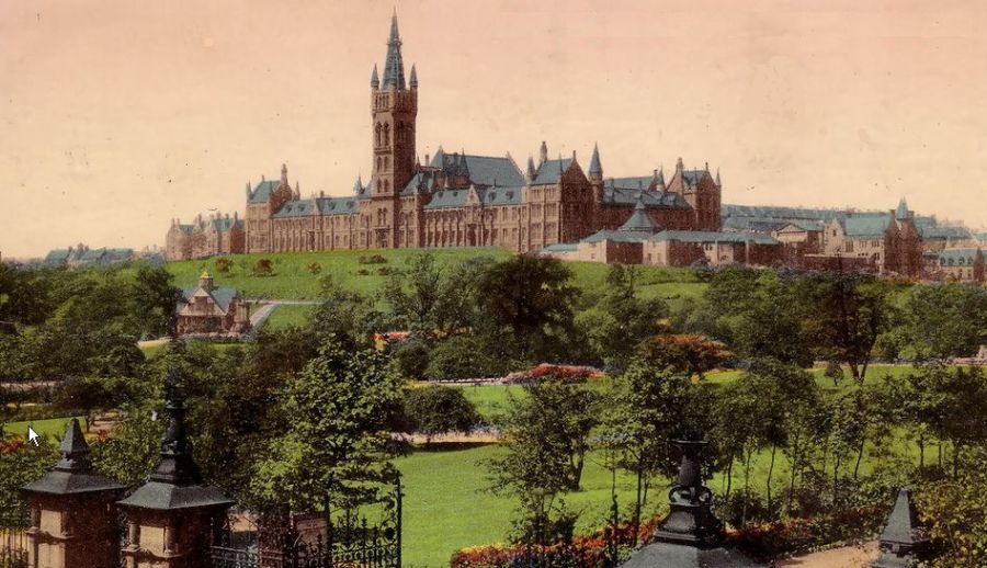 Glasgow University from Kelvingrove Park