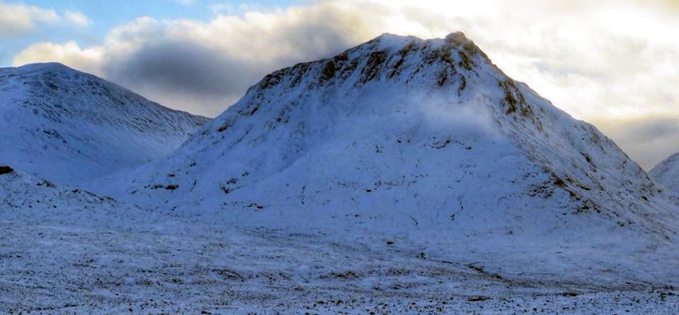 Meall a Burraidh and Creise from the summit of Beinn a Chrulaiste in Glencoe in the Highlands of Scotland