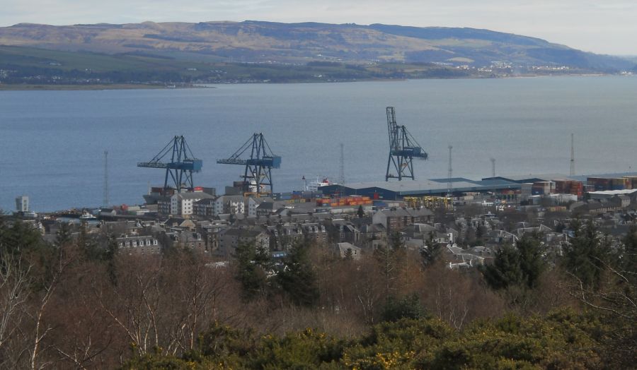 Cranes at docks in Greenock