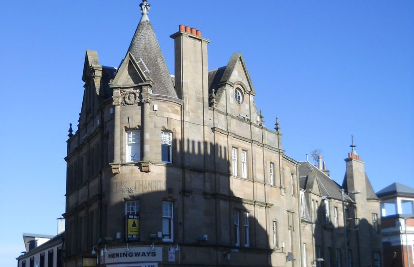 Douglas Chambers at the Old Cross in town centre of Hamilton