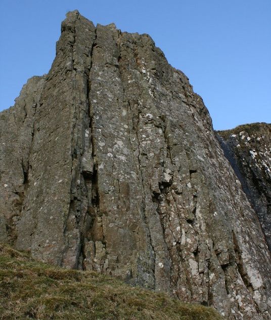 Jenny's Lum arete in the escarpment of the Campsie Fells