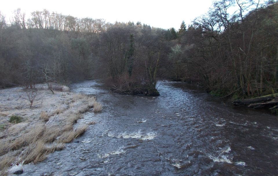 The ruins of Cadzow Castle above the River Avon in Chatelherault Country Park