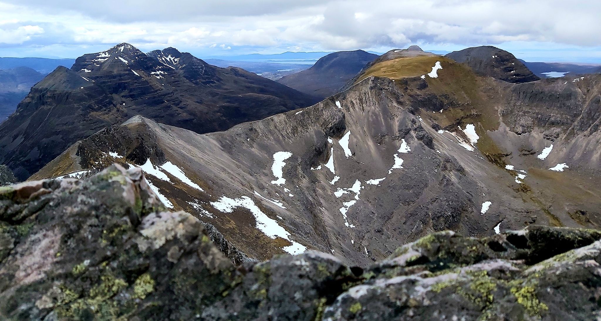 Beinn Eighe summit ridge from Liathach in Torridon Region of NW Scotland