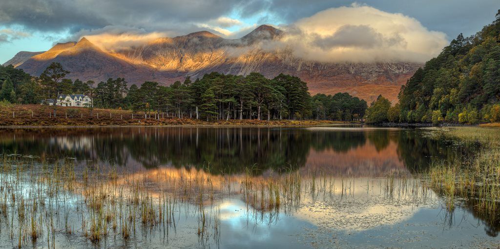 Beinne Eighe from Loch Coulin in Torridon Region of NW Scotland