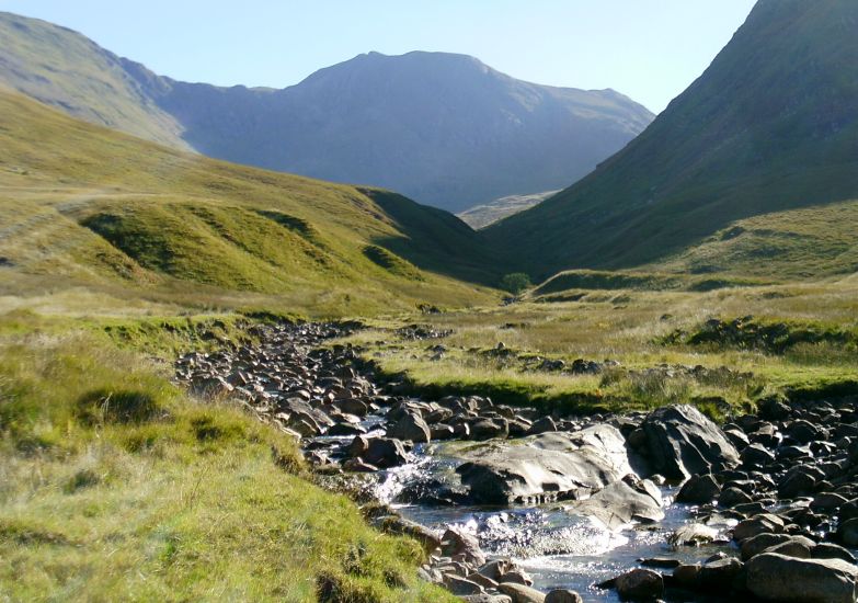 Sgor na h-Ulaidh on the approach to Creag Bhan