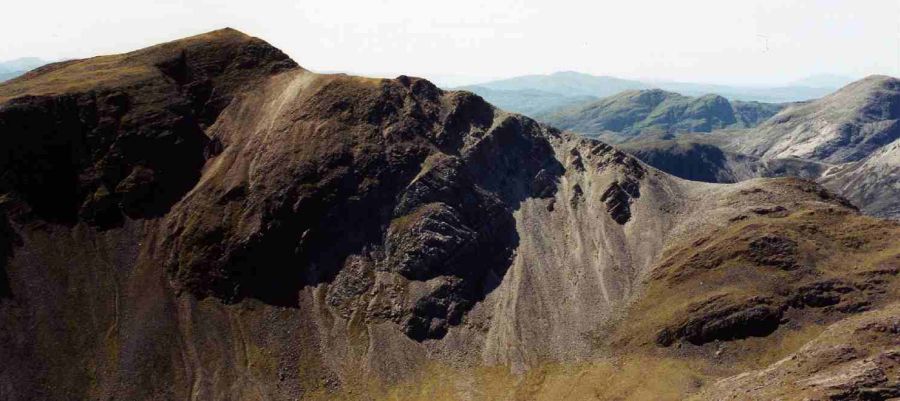 Sgorr Ruadh from Beinn Liath Mhor in the Torridon region of the Scottish Highlands