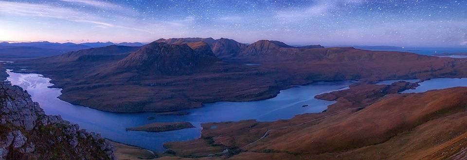 View from Stac Pollaidh in Wester Ross in the NW Highlands of Scotland