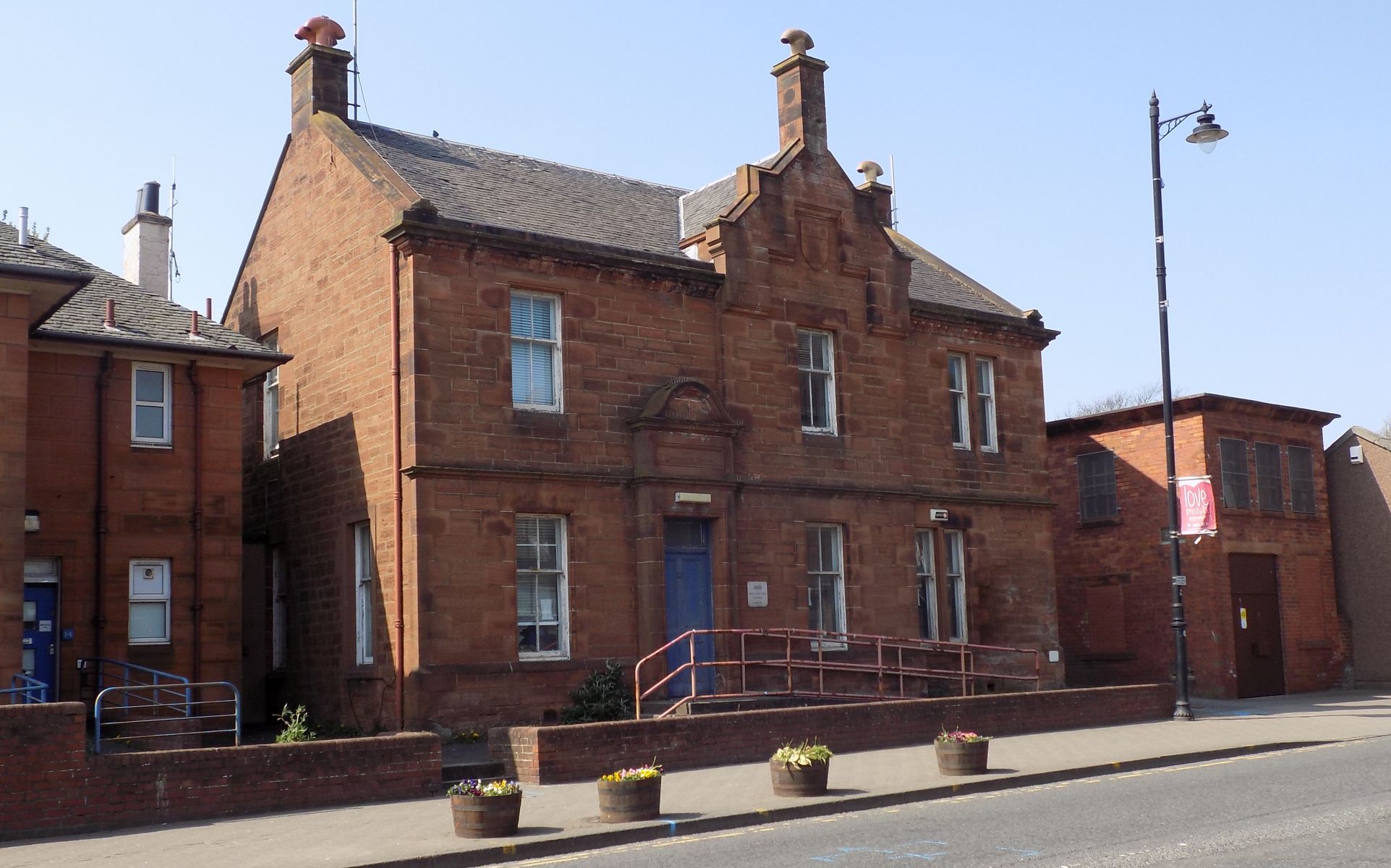 Red sandstone building in Prestwick