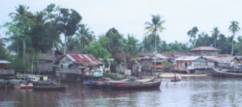 Sungai Siak River at Pakanbaru in Sumatra