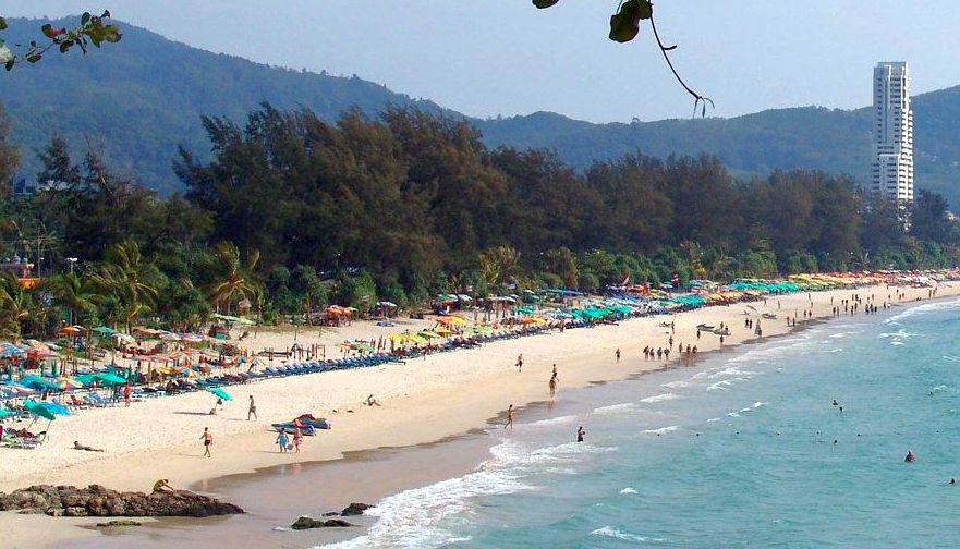 Beach at Ao Patong on Ko Phuket in Southern Thailand